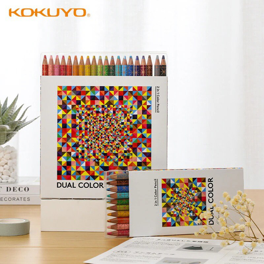 10/20 Pencil/Set Kokuyo Dual-Color Pencils || Two-Color Mixed Special Colored For Drawing, Sketching, Painting