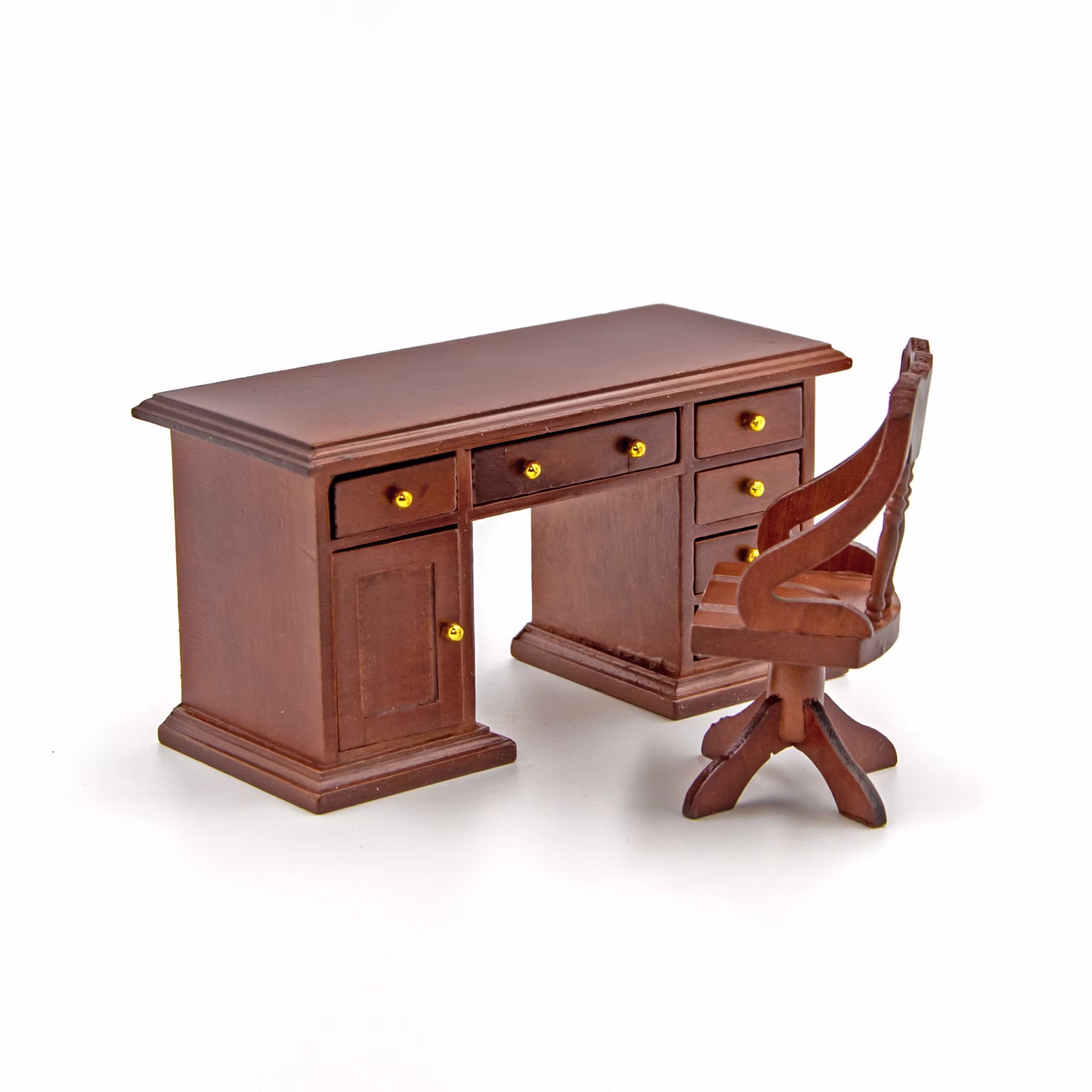 Dollhouse Desk With Chair Miniature Furniture