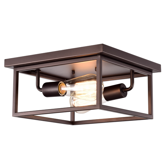2-light Oil Rubbed Bronze Flush Mount