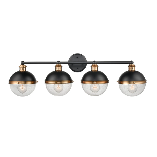 Millennium Lighting Ellmira 4 Light Matte Black/ Aged Brass Vanity Fixture