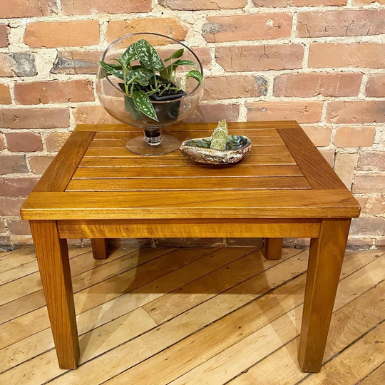 Wooden Slat Side Table