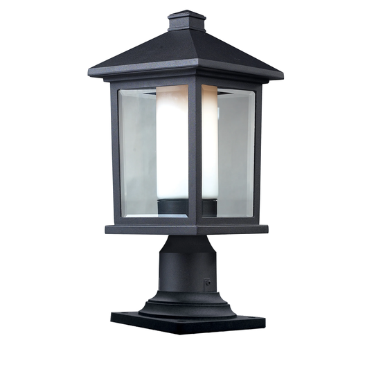 Avery Home Lighting Mesa 1-light Black Outdoor Pier Mount Light