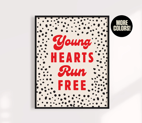 Young Hearts Run Free Print | Colorful Wall Art Bold Retro Kids Room Playroom Strong Women Large Mailed Candi Staton