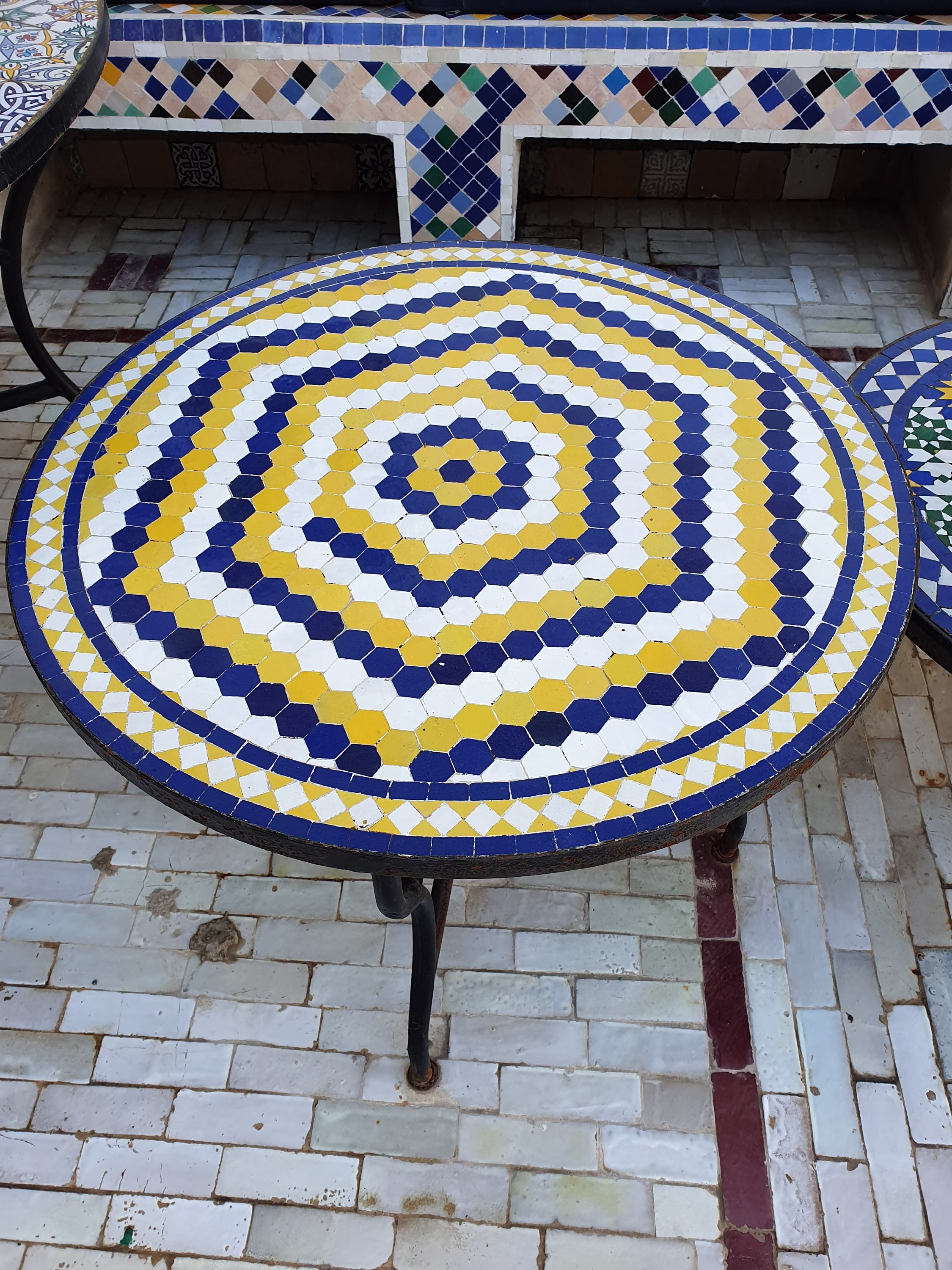 Table Mosaic Round For Outdoor/Indoor 100% Handmade, Coffee Table Moroccan Luxury Decor
