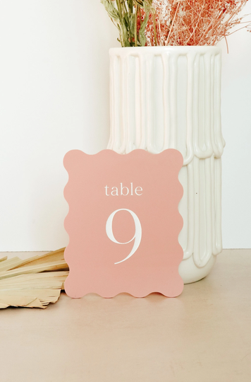 Acrylic Table Numbers, Arch Oval Number, Wedding Peach Numbers
