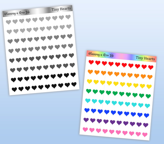 Tiny Heart Stickers, Colorful Checkbox Functional Stickers