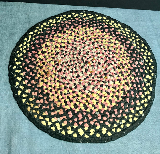 Antique Braided Chair Pad, Table Mat, Candle Mat