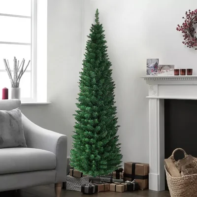 PVC Artificial Slim Pencil Christmas Tree-5'/6'/7'/8'/9'