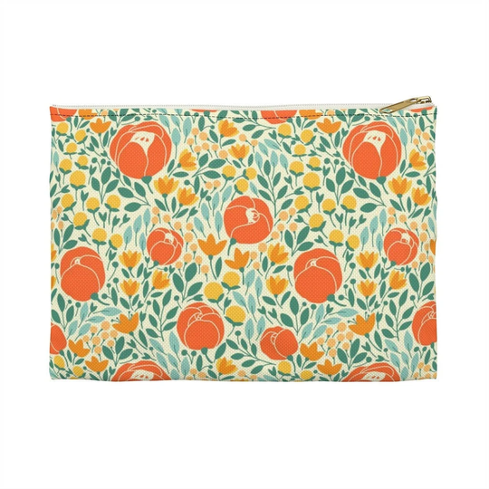 Floral Accessory Pouch, Peony, Zipper Pencil Case, Coin Purse
