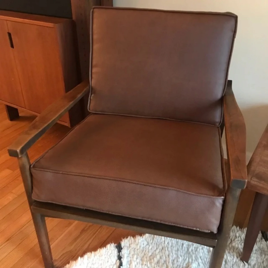 Custom Ultraleather Cushions For Morris Chair Or Other, High-End Faux Leather Ultrafabrics, Eco-Friendly, Made To Size Custom