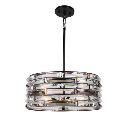 Woodbridge Lighting 16.5" Lana Crystal Accent Drum Pendant