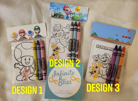 Mario Coloring Packs | Pages Party Favor Crayola Crayons