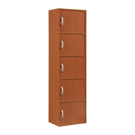 59" Cherry Red Multi-Purpose Bookcase with Doors
