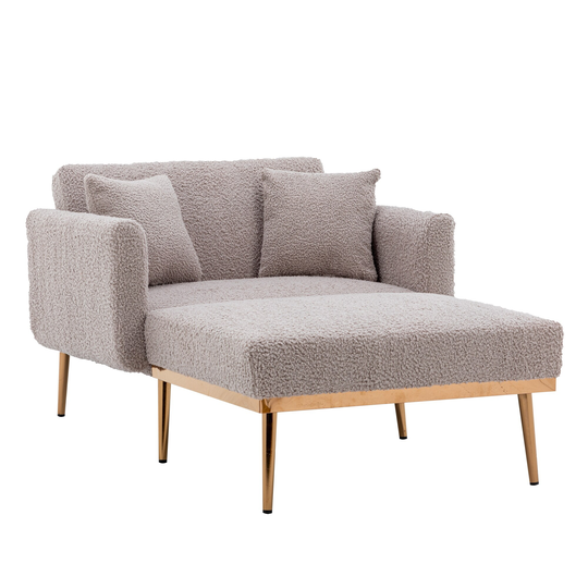 Velvet Tufted Chaise Lounge Chair, Accent Chair