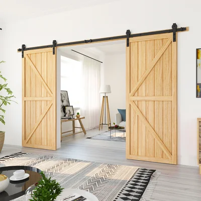 Standard Double Barn Door Hardware Kit 144 in. Track Length