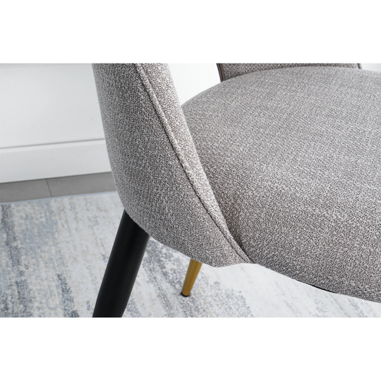 Dining Chair Fabric Upholstered With Sturdy Metal Legs, Set Of 2