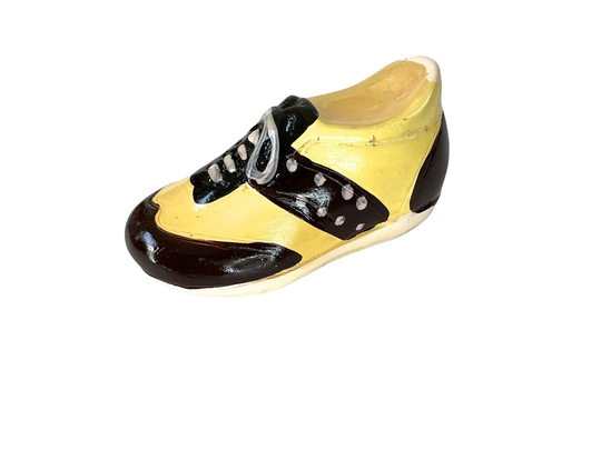 Vintage Tennis Shoe Pencil Sharpener~ Sneaker Head Office Decor ~ Kitsch Trainer Kicks ~Yellow, Brown & White ~Gift For The Shoe Lover