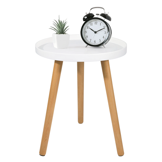 15.7" Round End Table with Beech Table Legs