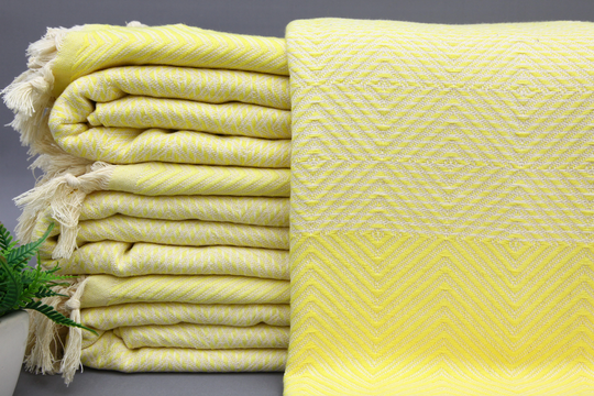 Turkish Blanket-Home Decor Blanket-Sofa Cover Blanket-Yellow Blanket-75''x83''-Cozy Bed Cover-Wholesale Blanket-Gift Bedspread-(Mrt, Drm, Pk