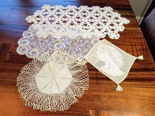 Vintage Small Table Runners & Doilies, Sold Separately