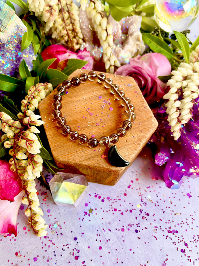 Smokey Moon Bracelet ~ Anita Apothecary, Witch Jewelry, Moon Phase Bracelet, Celestial Quartz Jewelry
