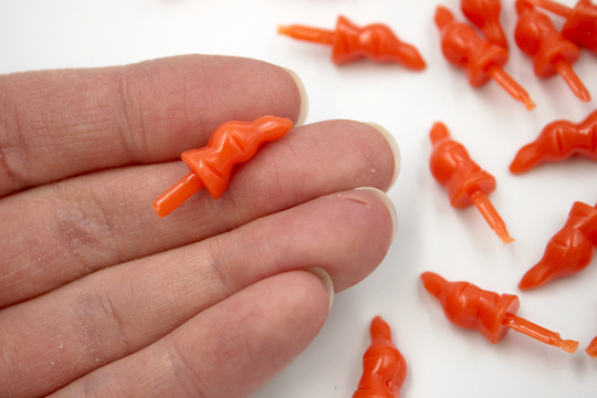 Carrot Nose For Snowman - Miniature Orange Plastic Making Christmas Ornaments, Doll & Kids Crafts Set Of 10, 20 Or 40