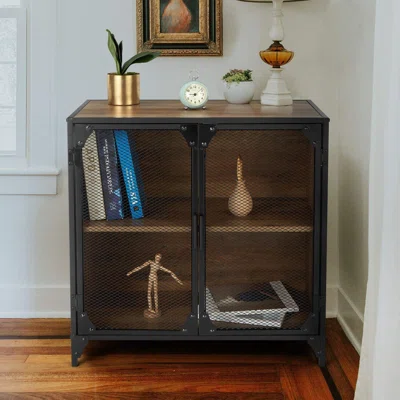 Industrial Storage Cabinet, Storage Sideboard With Metal Mesh Door,buffet Entryway Cabinet For Home,kitchen, Dining Room