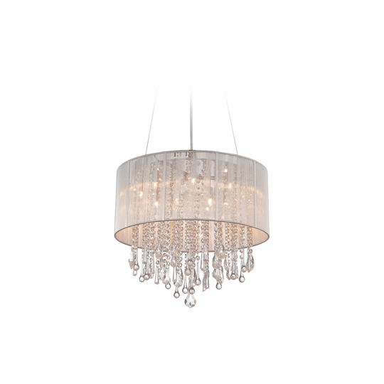 Avenue Lighting 12 Light Dual Mount/Flush & Hanging Beverly Dr. Silver Silk String - Exact Size