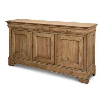 Cafe Au Lait 70" Wide 3 Drawer Walnut Wood Sideboard
