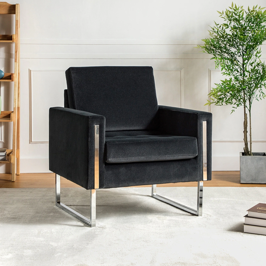 Trendy Elastus Comfy Club Chair with Chic Metal Legs for Stylish Decor
