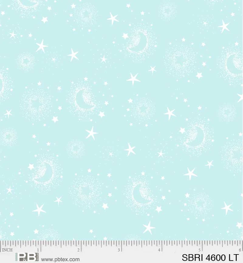 P&b Textiles - Star Bright Sbri 4600 Lt Animal Astronauts Stars & Moons On Light Teal