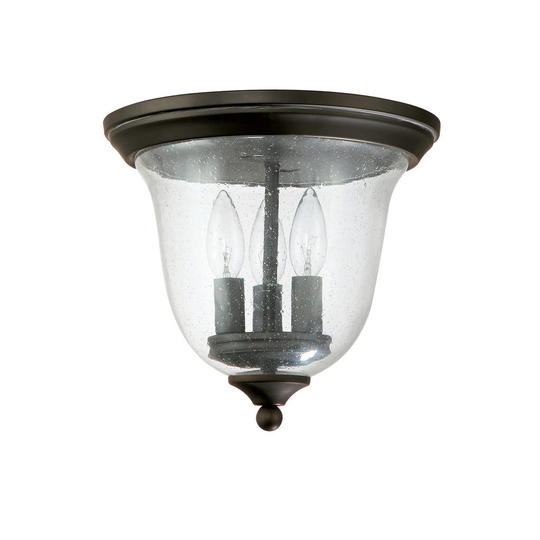 Traditional 3-light Old Bronze Outdoor Flush Mount