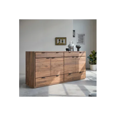 Senson 79'' Wide 4 Drawer Walnut Solid Wood Sideboard