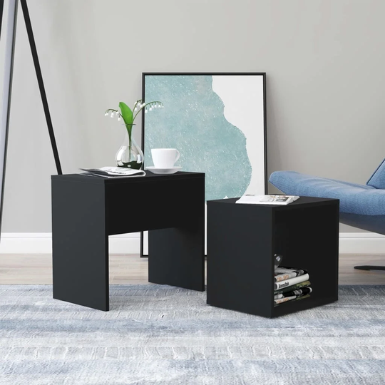 2-piece Coffee Table Set Side Table Sofa Table 18.9"x11.8"x17.7" Chipboard