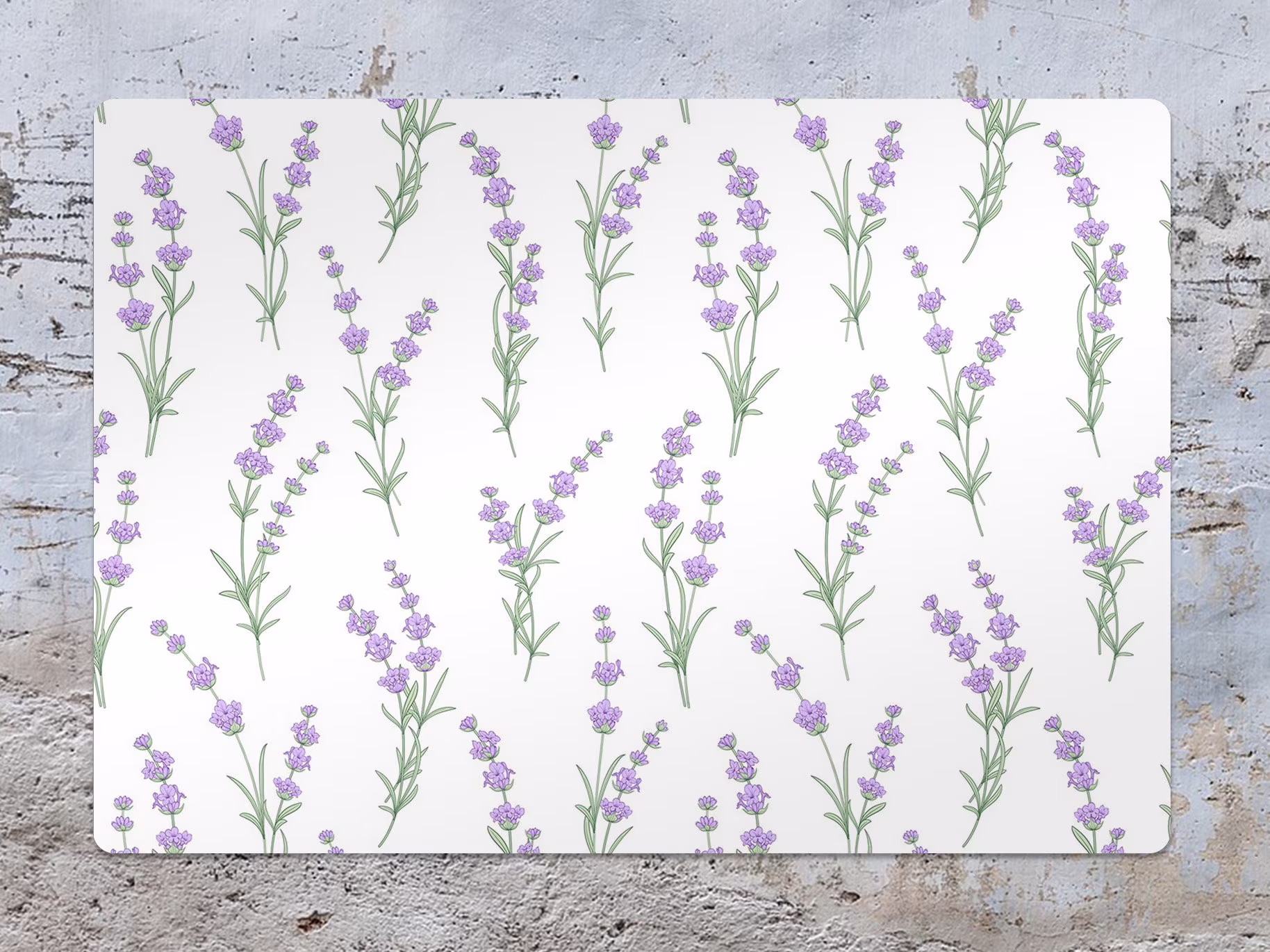 Lavender Flowers Chair Mat, Purple Vinyl Floor Green Protective Plants Splat Pvc Area Rug, Housewarming Gift