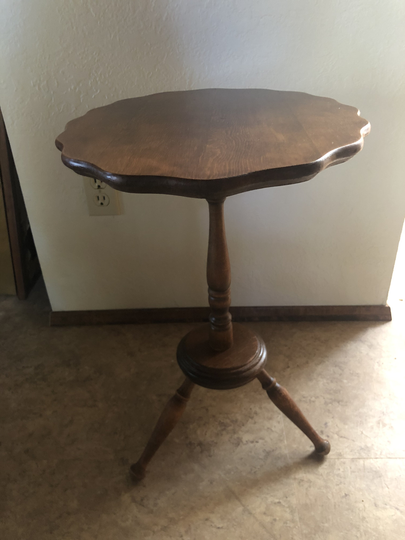 Antique Flip Top Accent Table - Candle Stand, Antique
