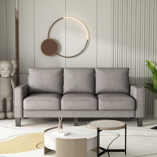 Modern Living Room Furniture Sofa in Fabric and Sponge with Storage & Removable Cushion Cover