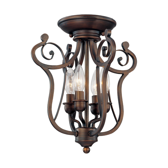 Millennium Lighting Chateau 4 Light Rubbed Bronze Semi-Flush Ceiling Mount Fixture
