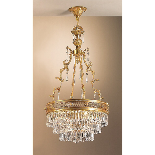 Classic Lighting Renaissance de Bronce 4 Light Pendant with Crystal