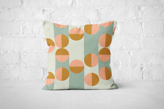 Color Block Cushion Cover, Geometric Throw Pillow, Art Deco Inspired Modern Decor in Lovely Neutrals
