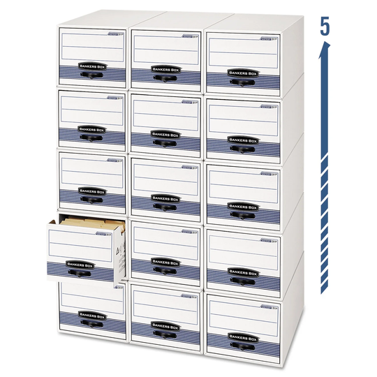 Stor/drawer Steel Plus Extra Space-Savings Storage Drawers, Legal Files, 17 x 25.5 x 11.5, White/blue, 6/carton