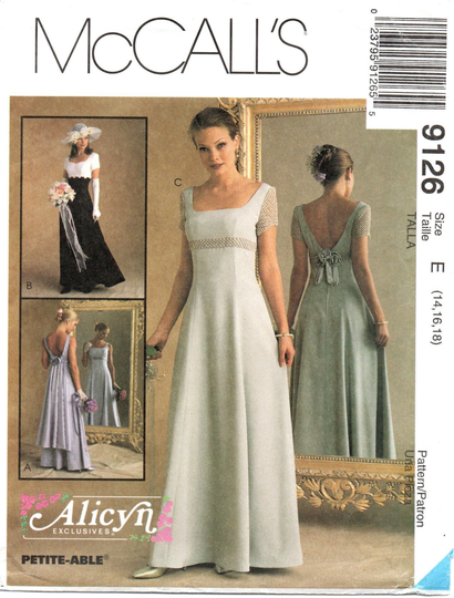 Mccall's 9126 Alicyn Bridal Gown & Bridesmaid Dress Pattern Choose Size