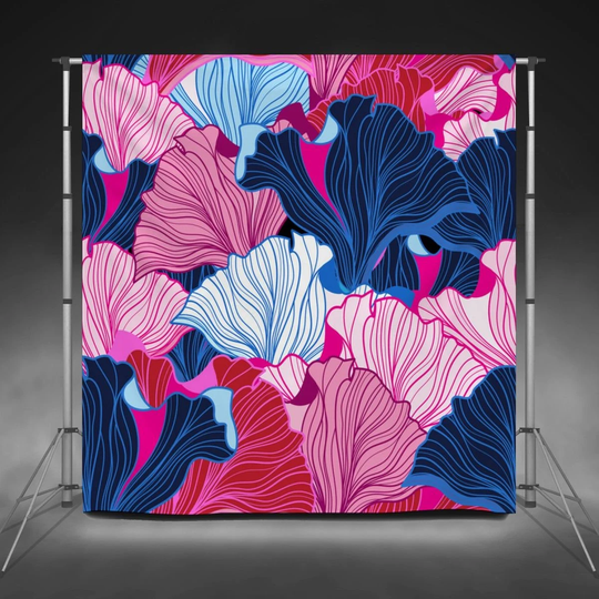 Blue & Pink Backdrops Multi Color Print Fabric Backdrop Lovely Custom Banner Girly Photography Wall Modern