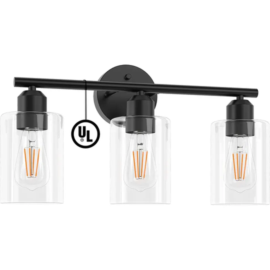 Black Farmhouse Lamp - 3-Light
