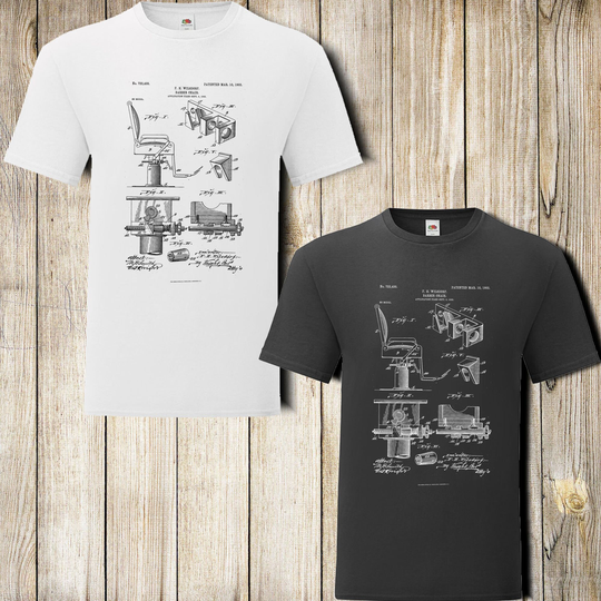 Barber Chair Patent T-Shirt, Men's Shirt, Women Shirt, Print Kids Tee, Classic Vintage Tee