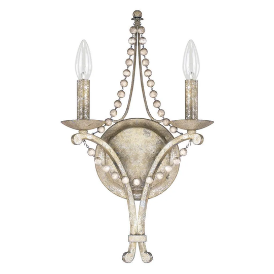 Adele Silver Quartz 2-light Wall Sconce - Silver Quartz