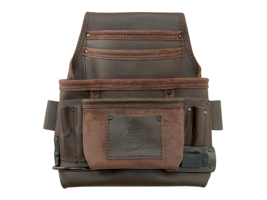 Graintex 10 Pocket Nail & Tool Pouch Brown Color Oil Tanned Top Grain Leather