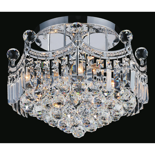 Guisseppe Lighting Six Light Flush Mount Amanda Chrome - Exact Size