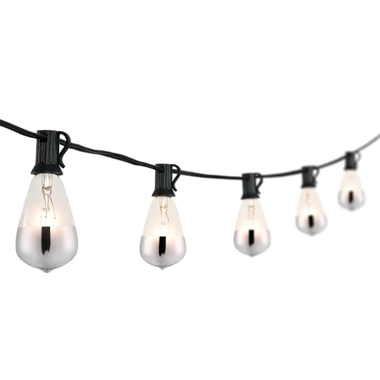 10-Light Indoor/Outdoor 10 ft. C7 Half-Chrome Bulb String Lights by JONATHAN Y
