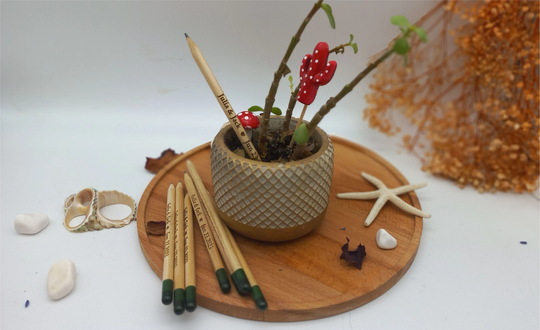 Blooming Pencil, Personalised Engraved, Seed Pen, Rustic Save The Date, Pencil Wedding Favors, Let Love Grow, Plantable Pencil